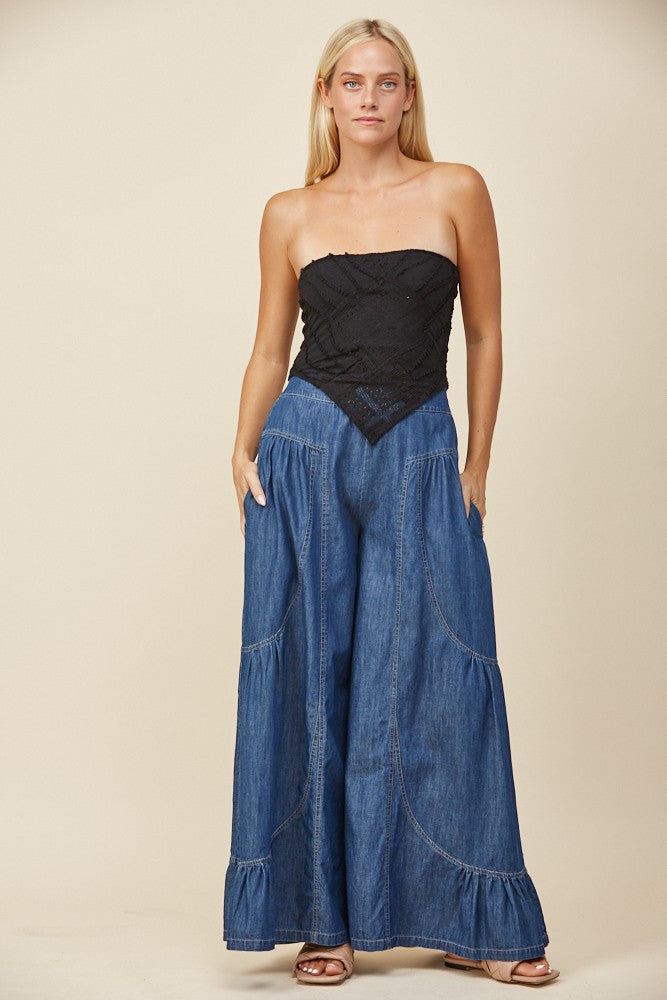 THE FREE SPIRIT WIDE LEG PALAZZO JEANS