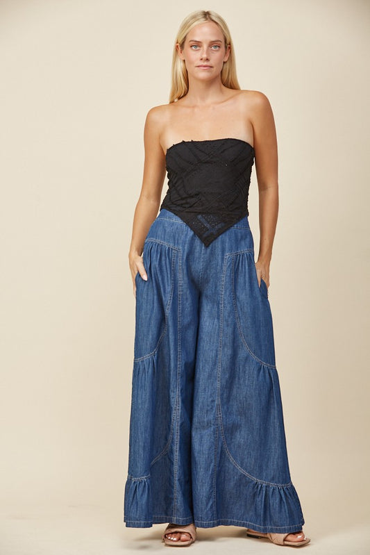 THE FREE SPIRIT WIDE LEG PALAZZO JEANS